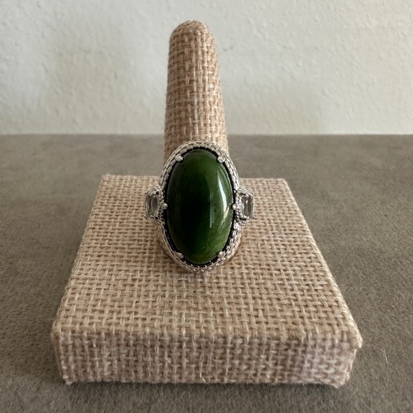 Nephrite Jade & Sterling Silver Ring by JOY - Picture 2 of 10